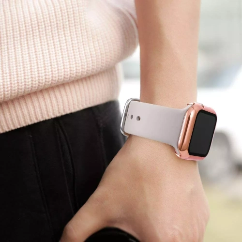 PC plastic electroplating case compitible for Smart Watches Rose Gold-42mm