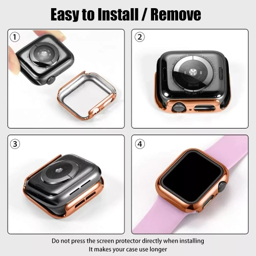 PC plastic electroplating case compitible for Smart Watches Gold-42mm