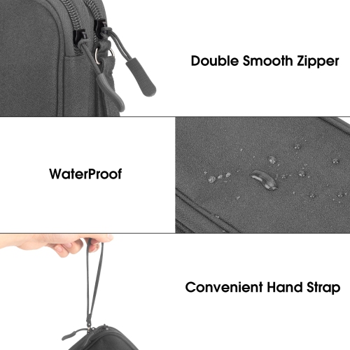 Organisateur électronique, organisateur de câbles Travel Essentials, pochette étanche portative à deux couches, étui de rangement pour câbles,