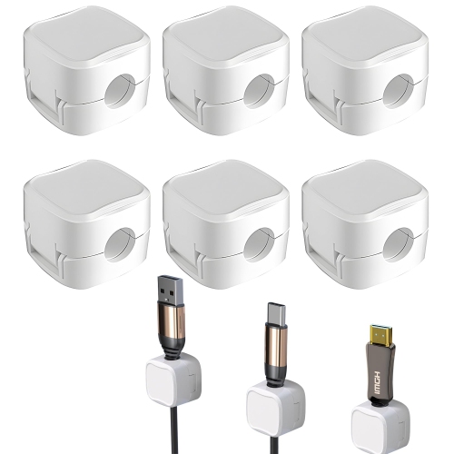 HLD  Magnetic Cord Organizer, Magnetic Cable Clips Cable Smooth Adjustable Cord Holder, Under Desk Cable Management, Adhesive Wire Holderorganizer For