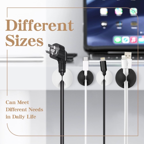 Black Cable Clips 9 PCS, Cord Holders Cable Organizer, Cable Management Clips Adhesive Wire Clips