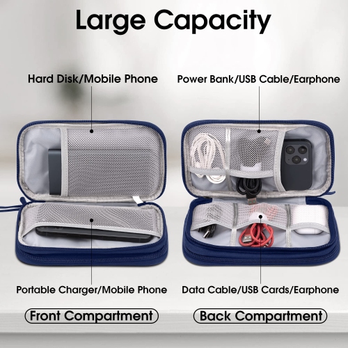 Electronic Organizer, Travel Cable Organizer, Double Layers Portable Waterproof Pouch, Electronic Accessories Storage Case for
