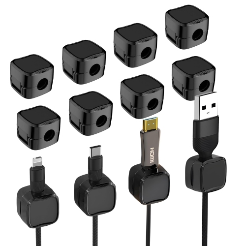 HLD  Magnetic Cord Organizer, Magnetic Cable Clips Cable Smooth Adjustable Cord Holder, Under Desk Cable Management, Adhesive Wire Holderorganizer For