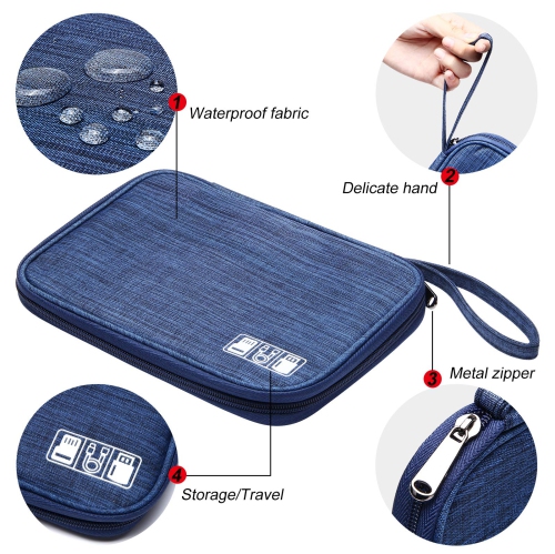 Travel Electronics Organizer Sac de rangement de câble portatif pour rangement Accessoires électroniques Étui pour cordon, téléphone, chargeur, clé