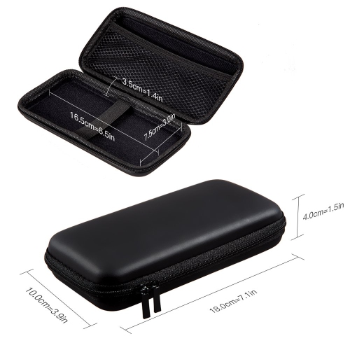 Travel Case-Electronics Cable Organizer,Hard EVA Carrying Case Tool Case, Protective Power Bank Case Storage Bag Dual Zipper Pouch for External