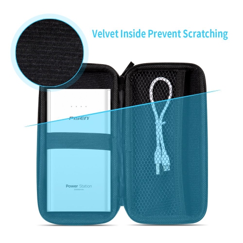 Travel Case-Electronics Cable Organizer,Hard EVA Carrying Case Tool Case, Protective Power Bank Case Storage Bag Dual Zipper Pouch for External