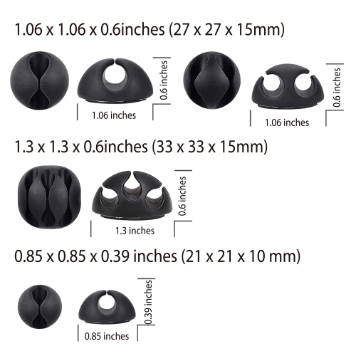 Paquet de 12 pinces de câble longue durée, support de cordon et cache-câble de bureau, organisateur de câble de chargement et système de gestion pour