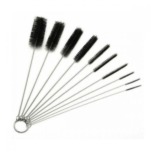 Ensemble de 10 brosses de nettoyage pour paille – poils en nylon de qualité alimentaire, manche en acier inoxydable, conception spiralée pour un nett
