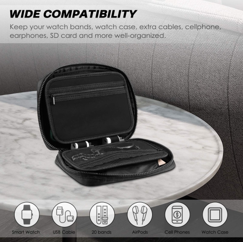 Watch Bands Storage Bag, Watch Band Organizer Travel Watch Straps Carrying Case Pouch for Watch Bands, Watch Band Pin, Cable, Watch Cases