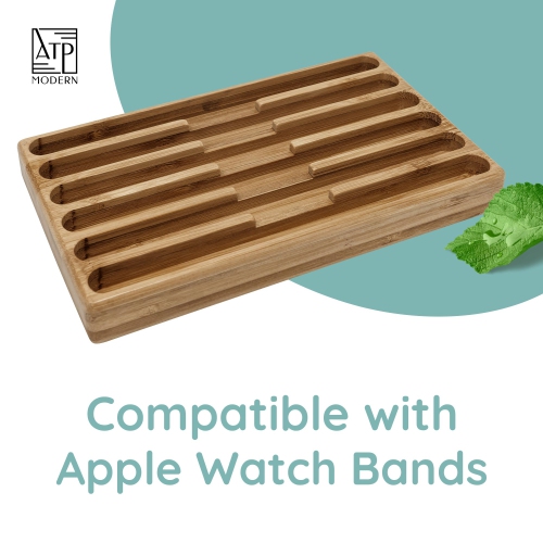Wooden Watch Band Organizer - Works with All Apple Watch Bands - Watch Band Holder - Wooden Watch Stand Display