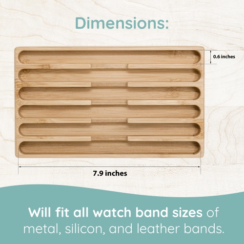 Wooden Watch Band Organizer - Works with All Apple Watch Bands - Watch Band Holder - Wooden Watch Stand Display