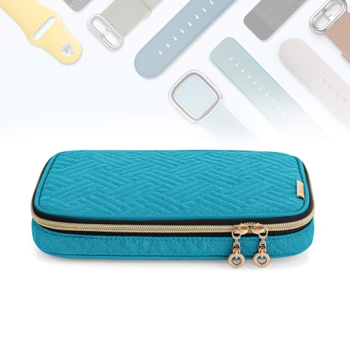 Watch Band Storage Case Holds 12 Watch Straps, Travel Organizer Bag Compatible for All Series Apple Watch Bands or Smart Watch Bands, Teal