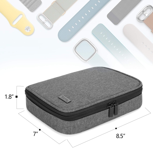 Watch Band Storage Case Holds 26 Watch Straps, Travel Organizer Bag Compatible for All Series of Apple Watch Bands and Accessories, Gray