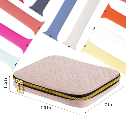 Watch Band Case Holds 12 Watch Straps, Travel Organizer Bag Carrying Case Compatible for All Series of Apple Watch Bands or Smart Watch Bands