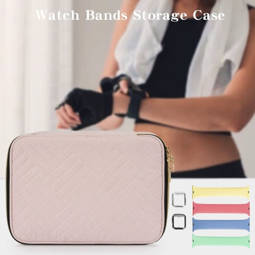 Watch Band Case Holds 12 Watch Straps, Travel Organizer Bag Carrying Case Compatible for All Series of Apple Watch Bands or Smart Watch Bands
