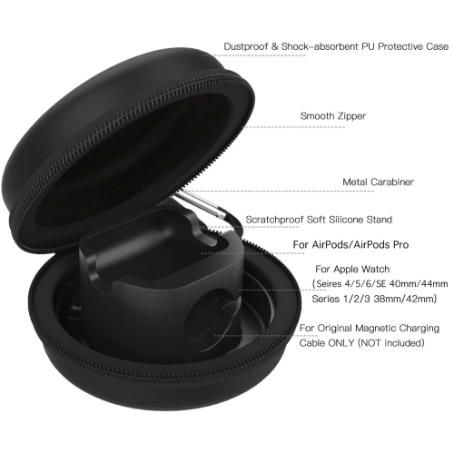 Storage Box Compatible with Apple Watch Series 9/8/7/6/5/4/3/2/1/SE,Portable Bag Fit iWatch 38mm 40mm 41mm 42mm 44mm 45mm and Airpods Pro/3/2/1