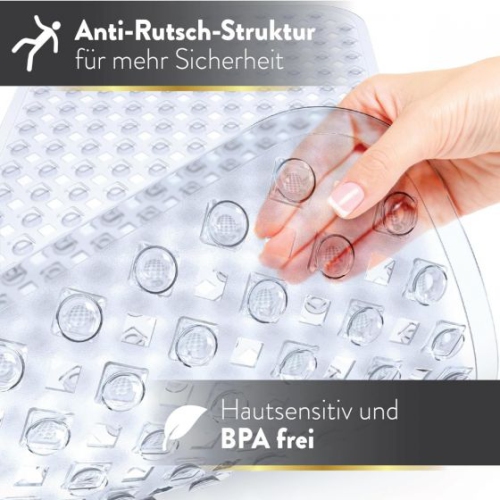 Non Slip Bathtub Mat 35 x 16 Inches Pebbles Shower Mats with Suction Cups, Drain Holes for Bathroom Showers, Tub, Machine Washable Bathroom Mats BPA,