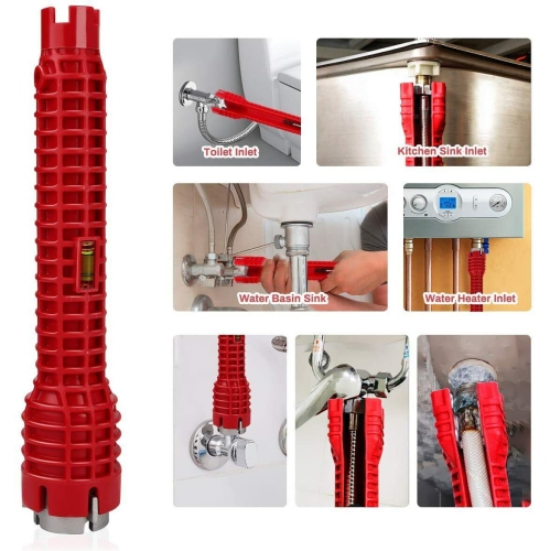 Outil de réparation d'évier à clé plate 8-en-1, haute qualité