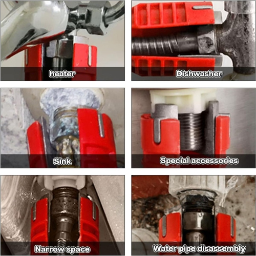 Outil de réparation d'évier à clé plate 8-en-1, haute qualité