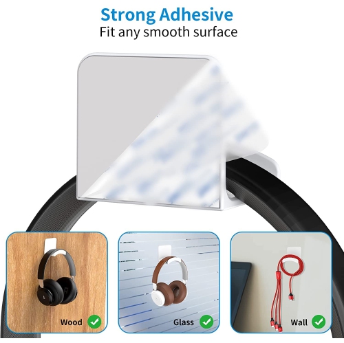 Headphone Stand for Most Headsets-Headphone Holder & Hanger 2 in 1, Fixed on The Wall or Desk with Non-Slip Silicone Pad Rugged and Durable