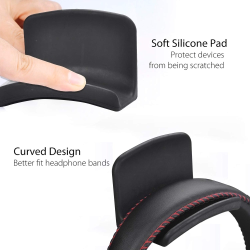 Headphone Hanger Holder Wall Mount, Headset Hook Under Desk, Universal Adhesive Stand for All Headphones, Gaming Headphones, Earphones, Cables - HS907