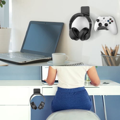 Headphone Stand Headset Holder - Adhesive Gaming Headphone Hanger Hook Desk Mount for Most Headphone & Controller