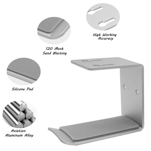 2 Packs Aluminum Headphone Stand Hanger, SourceTon 2 Headset Holder Mount with Strong Adhesive Tape and Screws for Headphones