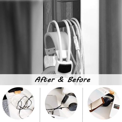 2 Packs Aluminum Headphone Stand Hanger, SourceTon 2 Headset Holder Mount with Strong Adhesive Tape and Screws for Headphones