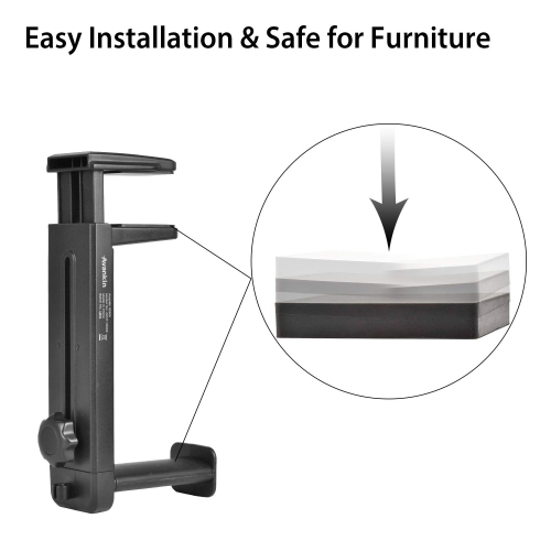 HS906 Headphone Stand & Hanger 2 in 1, Above & Under Desk Gaming Headset Holder Mount Hook with Height Adjustable & Rotating Clamp, Earphone Rack