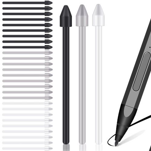 30 Pcs Stylus Tips Replacement Tips Only Replacement Nibs Refill Compatible with Remarkable 1/Remarkable 2/Samsung Tablet Pen Marker,Black,Gray,White