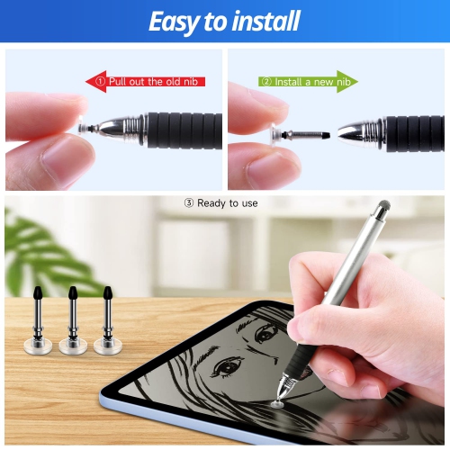 Stylus Tips Replacement Tips only 12 Pack Passive Stylus Pen disc Universal nibs Compatible with Capacitive Touch Screen