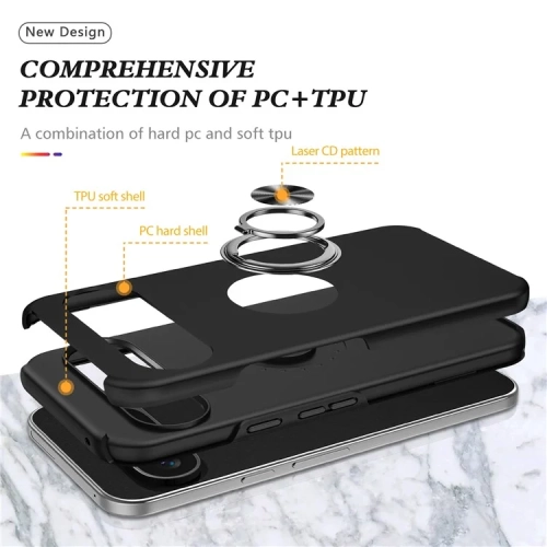 XCRS Fitted Ring Cover, Swirl Rotating Slim Armor Case for Pixel 9 Pro XL 2024