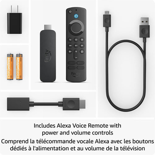 Clé de diffusion multimédia en continu Fire TV Stick 4K avec télécommande vocale Alexa Amazon