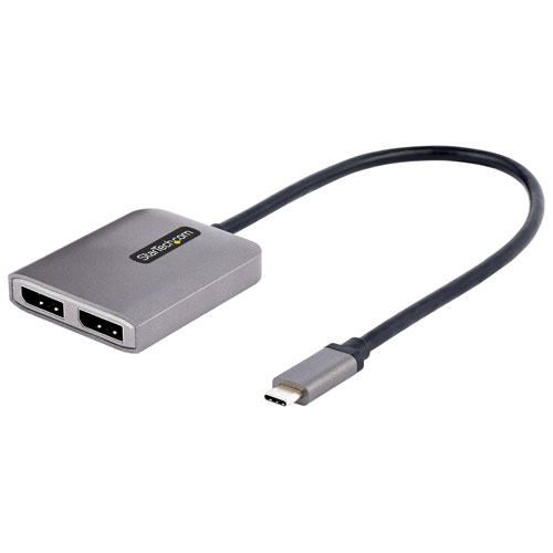 Adaptateur USB-C à deux DisplayPort 1.4 de StarTech - Gris cosmique