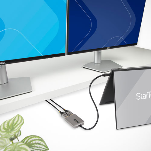 StarTech USB-C to Dual DisplayPort 1.4 Adapter - Space Grey