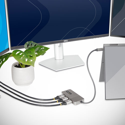StarTech 3-Port USB-C Multi-Monitor Adapter - Space Grey