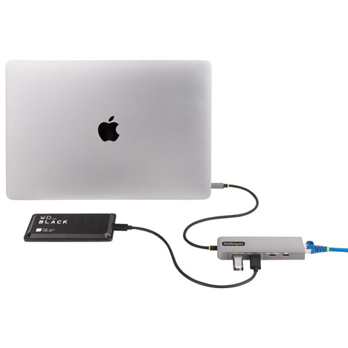 Concentrateur USB-C Ethernet 2,5 Gb/s de 100 W à 3 ports de StarTech - Gris cosmique