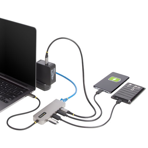 Concentrateur USB-C Ethernet 2,5 Gb/s de 100 W à 3 ports de StarTech - Gris cosmique