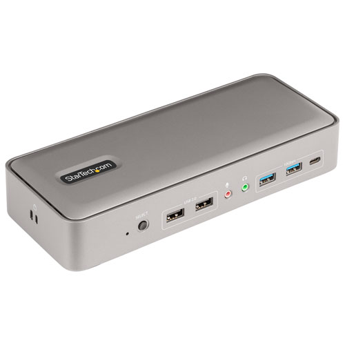 StarTech Dual-Laptop USB-C KVM Docking Station - Space Grey