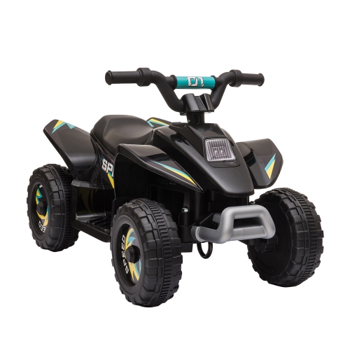 Aosom Kids ATV, 6V Battery Powered Electric Car for Kids, Toddler Quad 4 Wheeler with Forward, Reverse Switch, for Boys Girls 18-36 Months, Black