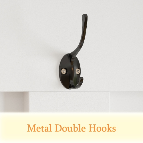 Famapy Large Entryway Hall Tree with Coat Hooks, Shoe Storage Cubbies, and Top Shelves for Organized Foyers and Mudrooms White