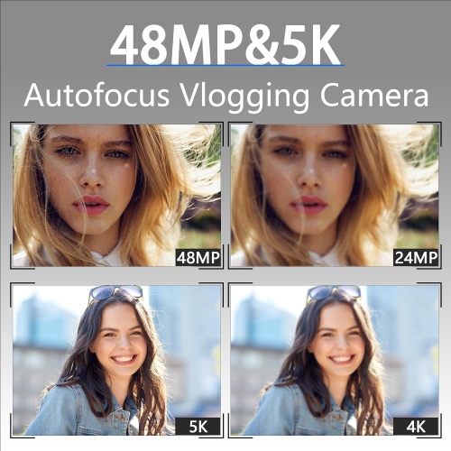 NBD Digital Cameras for Photography 5K,48MP Autofocus Vlogging Camera for YouTube with 32GB TF Card & 2 Batteries,16X Zoom Anti-Shake Video Camera