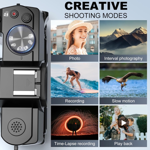 NBD Digital Cameras for Photography 5K,48MP Autofocus Vlogging Camera for YouTube with 32GB TF Card & 2 Batteries,16X Zoom Anti-Shake Video Camera