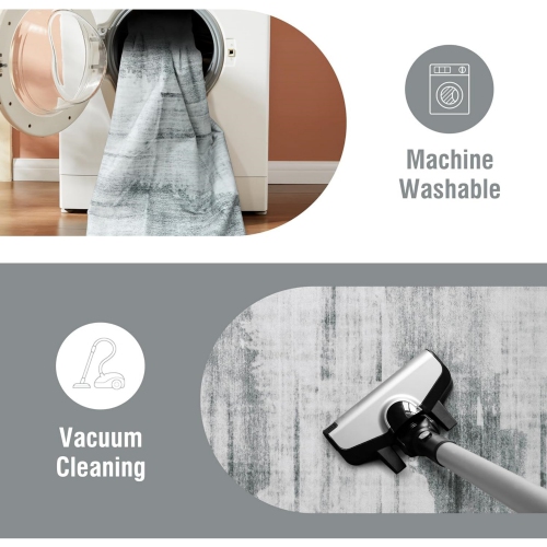 Modern Abstract Area Rug - 8' x 10' Area Rug Carpet, Non-Slip Non-Shedding Washable Rugs for Living Room and Bedroom, Grey