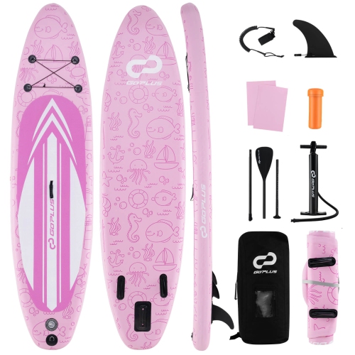 COSTWAY  Goplus Small Inflatable Sup Board, Portable Paddle Board With 5D Rings Stand Up Paddle Board for Youth & Adult