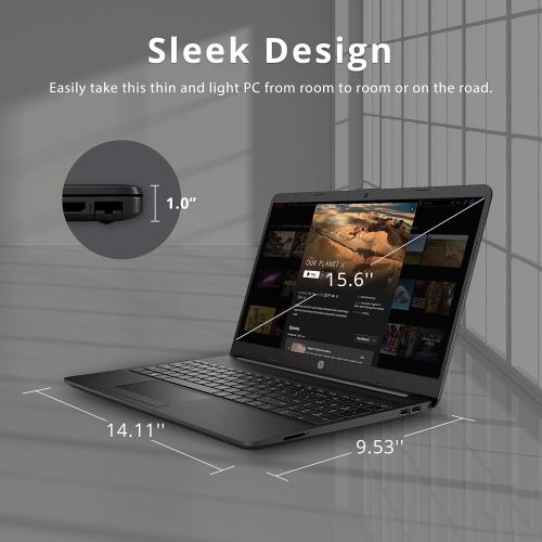 HP 15.6” HD Student Laptop, Intel Pentium Silver N5030, 2TB SSD,32GB RAM, Intel UHD Graphics, HD Webcam, Wi-Fi 5, 1 Year Office 365, Win 11, Black,