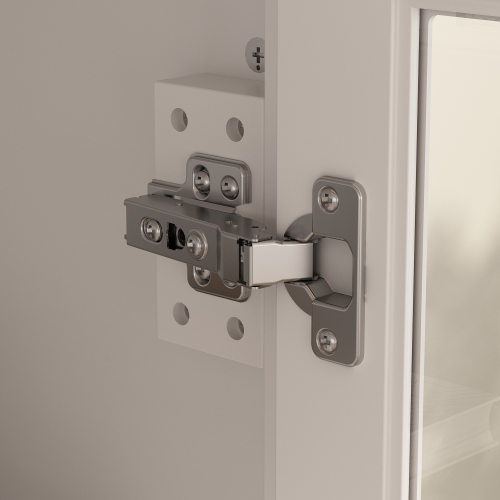 Famapy Elegant Glass Door Bookcase with Adjustable Shelves and Spacious Drawers for Living Room or Home Office Storage White