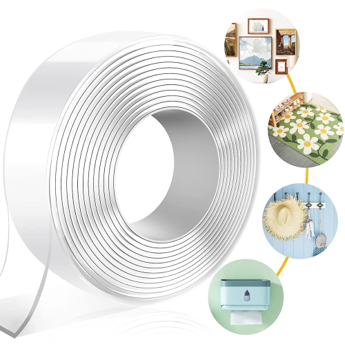 Heavy Duty Double Side Tape for Mounting, Tough Adhesive Mounting Tape, Removable & Traceless Sticky Poster Tape for Walls Decor, Carpet