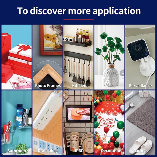 Heavy Duty Double Side Tape for Mounting, Tough Adhesive Mounting Tape, Removable & Traceless Sticky Poster Tape for Walls Decor, Carpet