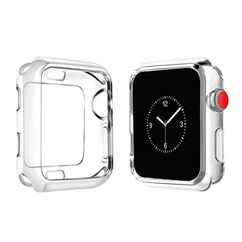 Watch Series 1 2 3 Case 38mm/42mm Smart Watch Cover-42mm soft HD High Sensitivity Screen Protector with TPU All Around Anti-Fall Bumper Protective